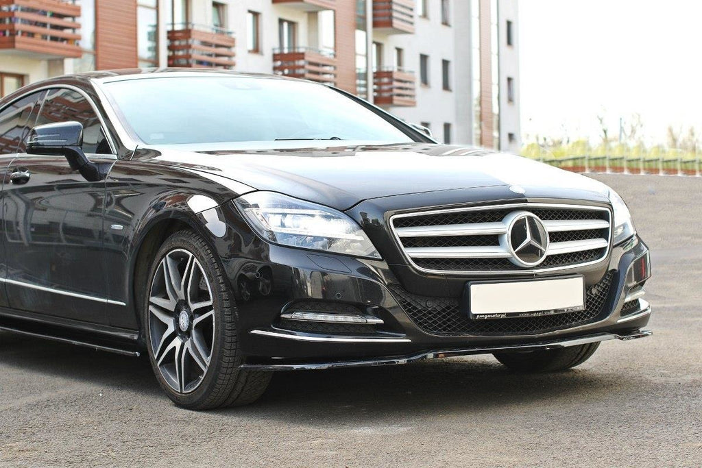 Maxton Design Front Ansatz passend für V.1 Mercedes CLS C218 schwarz Hochglanz