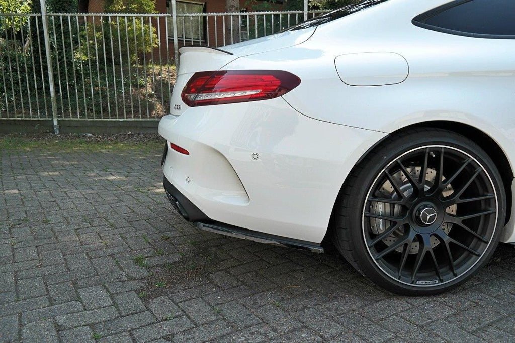 Maxton Design Heck Ansatz Flaps Diffusor passend für Mercedes C-Klasse C205 63 AMG Coupe schwarz Hochglanz