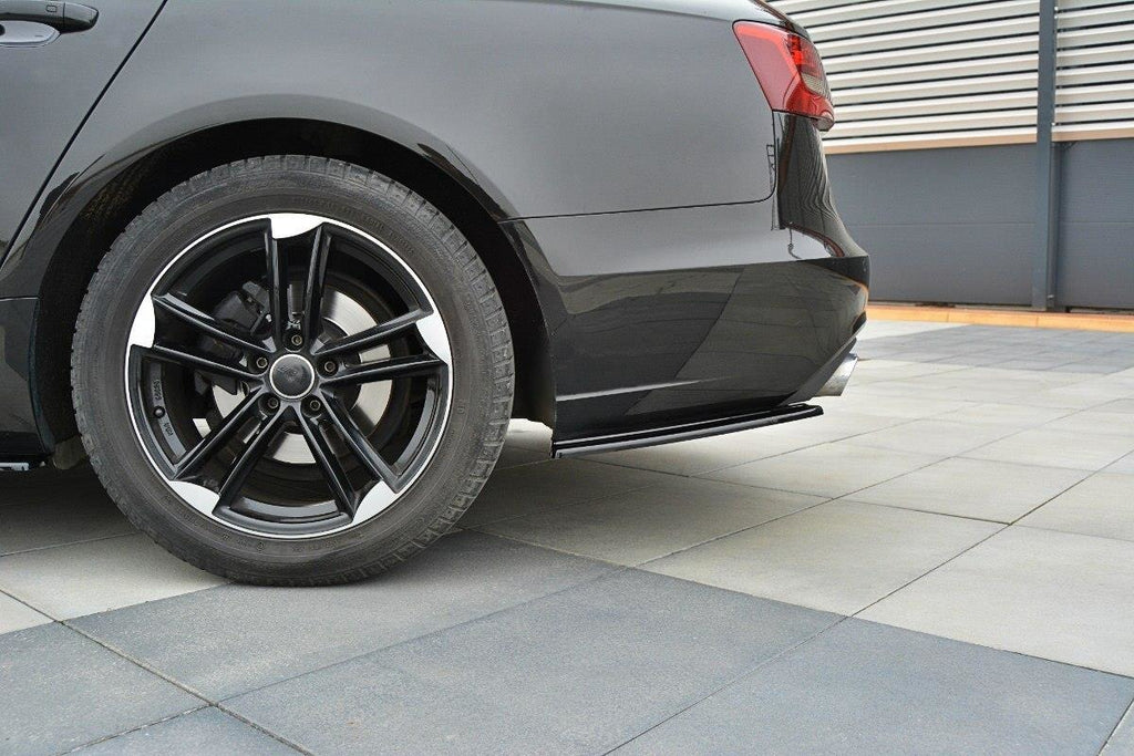 Maxton Design Heck Ansatz Flaps Diffusor passend für Audi A6 C7 Avant schwarz Hochglanz