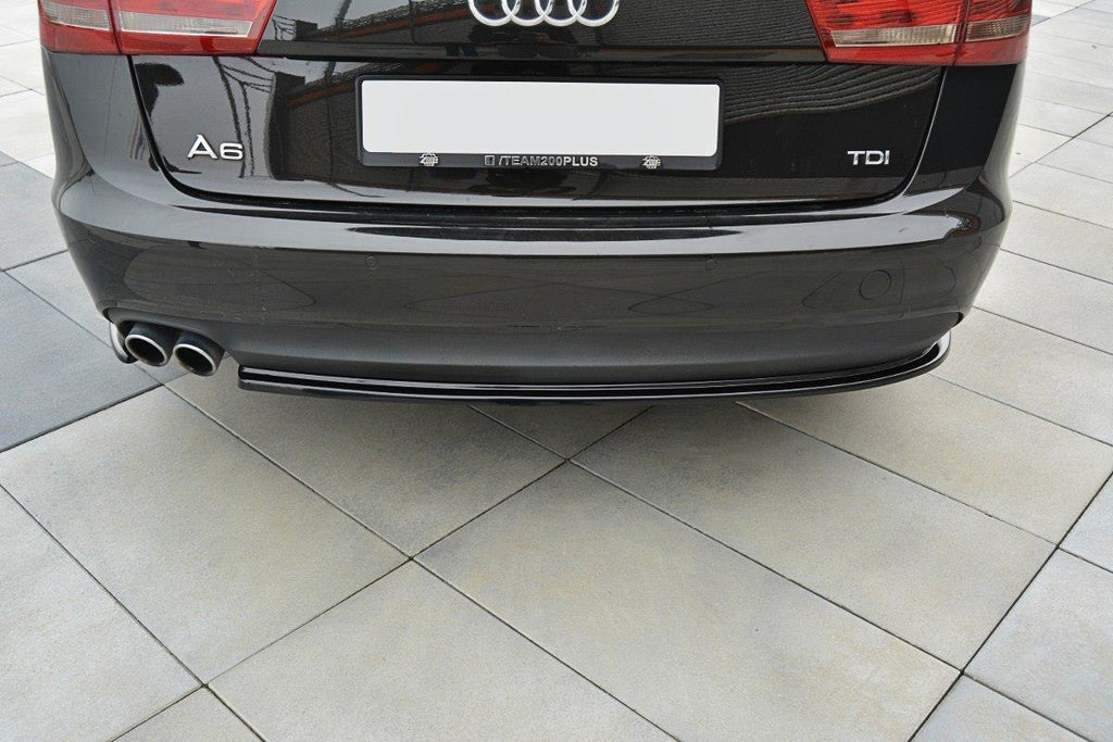 Maxton Design Heck Ansatz Flaps Diffusor passend für Audi A6 C7 Avant schwarz Hochglanz