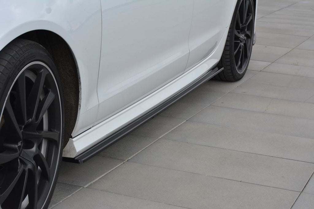 Maxton Design Seitenschweller Ansatz passend für Audi A6 C7 S-line/ S6 C7 Facelift schwarz Hochglanz