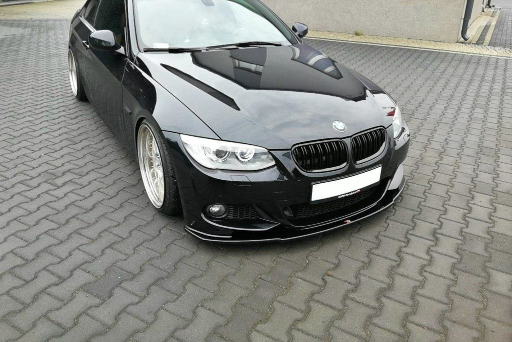 Maxton Design Front Ansatz passend für V.1 BMW 3er E92 M Paket FACELIFT schwarz Hochglanz