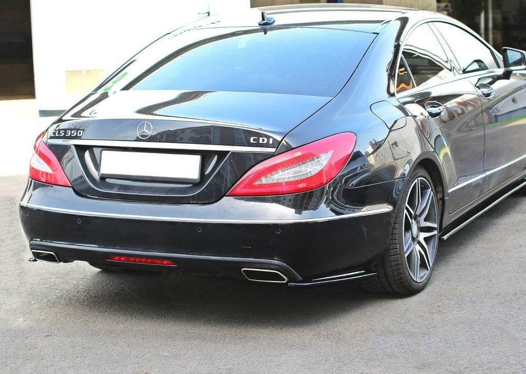 Maxton Design Heck Ansatz Flaps Diffusor passend für Mercedes CLS C218 schwarz Hochglanz