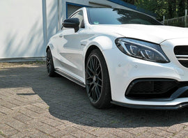 Maxton Design Seitenschweller Ansatz passend für Mercedes C-Klasse C205 63 AMG Coupe schwarz Hochglanz