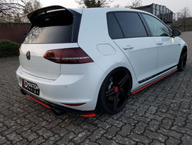 Maxton Design Heck Ansatz Flaps Diffusor passend für VW GOLF Mk7 GTI CLUBSPORT schwarz Hochglanz