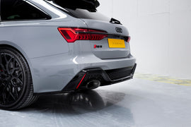 Maxton Design Heck Ansatz Flaps Diffusor passend für Audi RS6 C8 schwarz Hochglanz