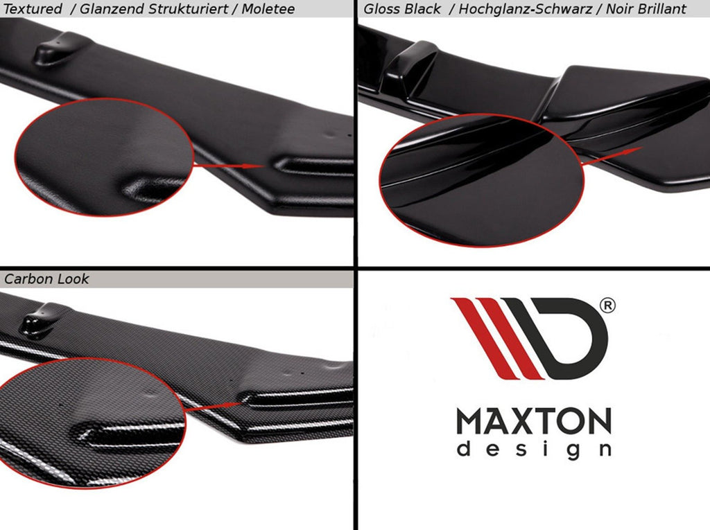 Maxton Design Heck Ansatz Flaps Diffusor passend für V.2 Audi RS3 8V Sportback schwarz Hochglanz