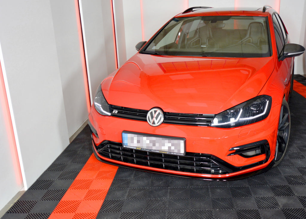 Maxton Design Front Ansatz passend für V.7 VW GOLF 7 R FACELIFT  schwarz Hochglanz