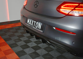 Maxton Design Diffusor Heck Ansatz passend für MERCEDES- BENZ C-KLASSE W205 COUPE AMG-LINE schwarz Hochglanz