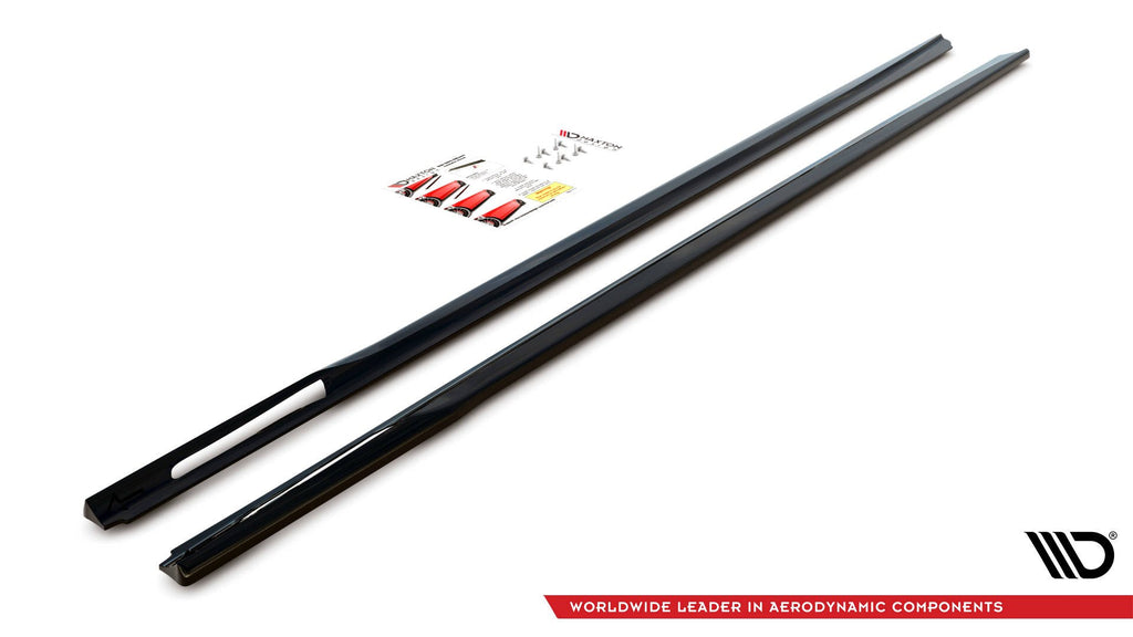 Maxton Design Seitenschweller Ansatz für V.2 für BMW 3er G20 / G21 M-Paket schwarz Hochglanz