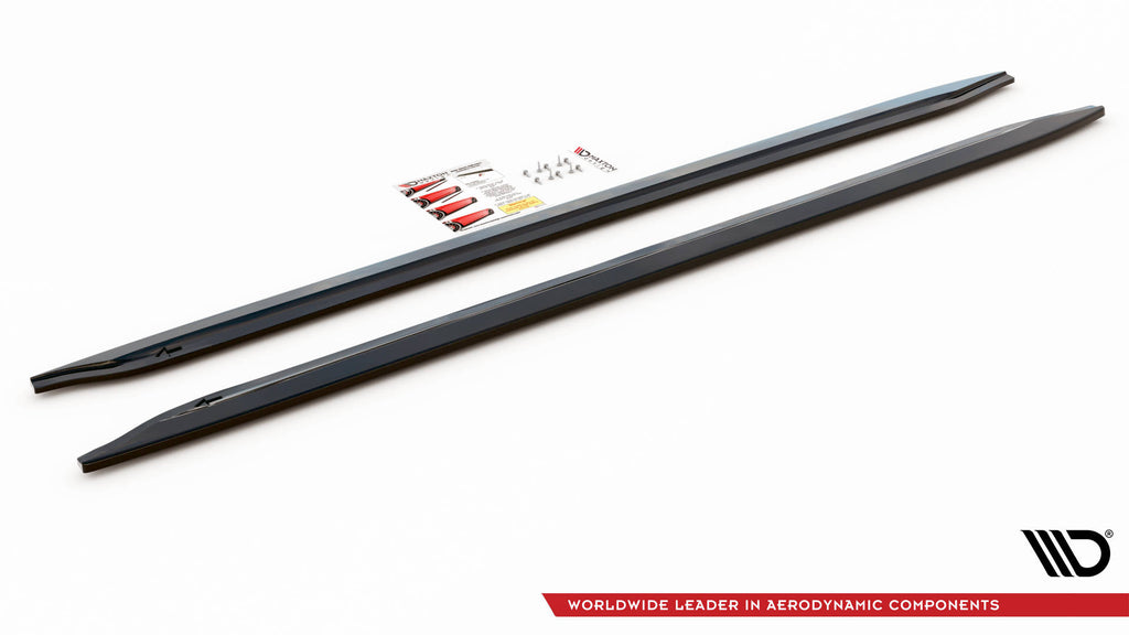 Maxton Design Seitenschweller Ansatz für V.1 für BMW M3 G80 schwarz Hochglanz