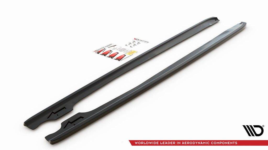 Maxton Design Seitenschweller Ansatz für V.2 für BMW 3er Coupe M-Paket E46 schwarz Hochglanz