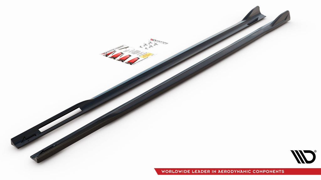 Maxton Design Seitenschweller Ansatz für V.2 für BMW 4er M-Paket G22 schwarz Hochglanz