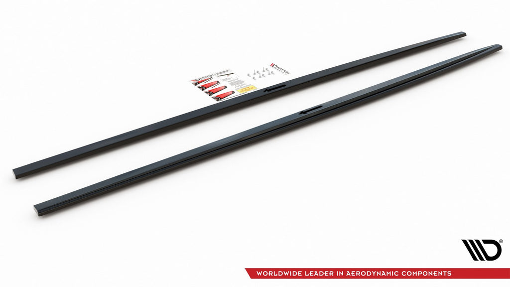 Maxton Design Seitenschweller Ansatz passend für Audi A7 C8 S-Line schwarz Hochglanz