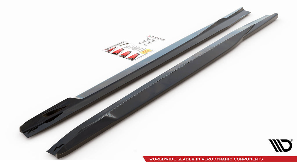 Maxton Design Seitenschweller Ansatz für BMW X5M F95 schwarz Hochglanz