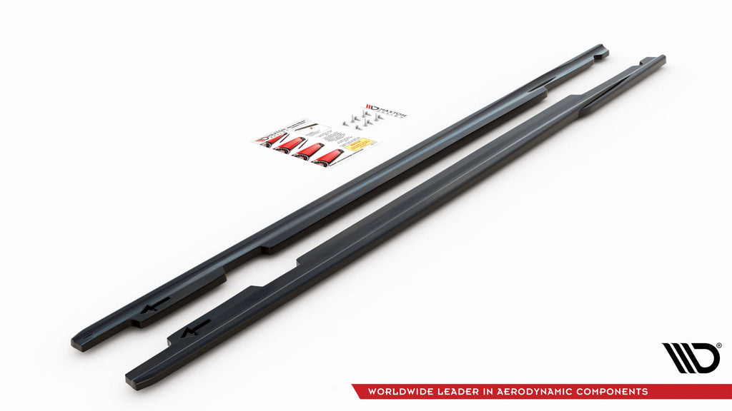 Maxton Design Seitenschweller Ansatz für BMW 3er E90 schwarz Hochglanz