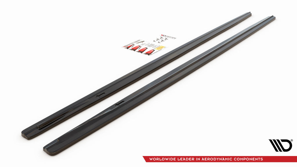 Maxton Design Seitenschweller Ansatz für BMW 7 Lang M-Paket G12 schwarz Hochglanz