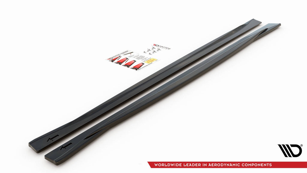Maxton Design Seitenschweller Ansatz für V.2 für BMW M4 F82 schwarz Hochglanz