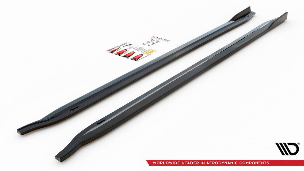Maxton Design Seitenschweller Ansatz für V.2 für BMW M3 G80 schwarz Hochglanz
