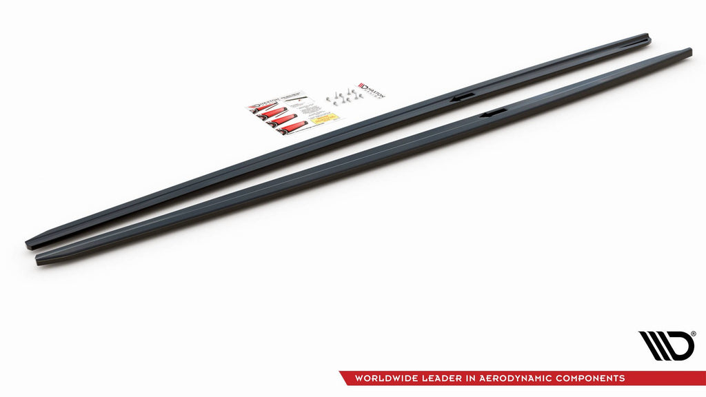 Maxton Design Seitenschweller Ansatz für V.2 für BMW 5er F10/F11 M-Paket / M5 schwarz Hochglanz