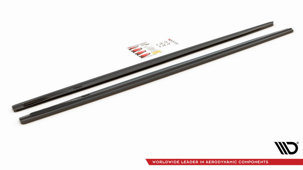 Maxton Design Seitenschweller Ansatz für BMW 7 Lang M-Paket G12 schwarz Hochglanz