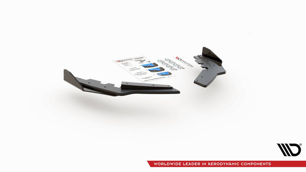 Maxton Design Robuste Racing Heck Ansatz Flaps Diffusor +Flaps für BMW M135i F20 schwarz Hochglanz