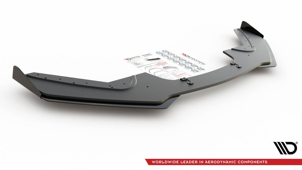 Maxton Design Robuste Racing Front Ansatz V.3 für passend +Flaps für BMW 1er F20 M-Paket Facelift / M140i  schwarz Hochglanz