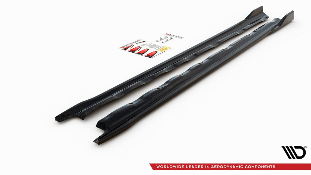 Maxton Design Seitenschweller Ansatz passend für V.2 VW Golf 8 schwarz Hochglanz
