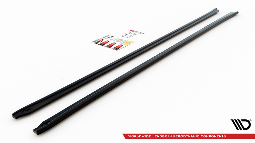Maxton Design Seitenschweller Ansatz für BMW 5er G30 schwarz Hochglanz