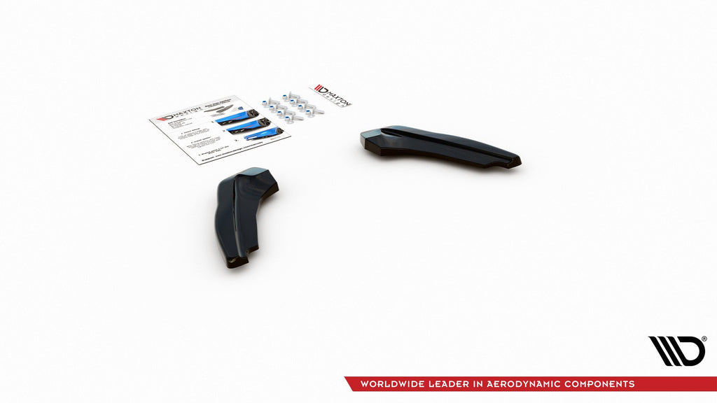 Maxton Design Heck Ansatz Flaps Diffusor passend für V.1 Ford Focus ST Mk4 schwarz Hochglanz