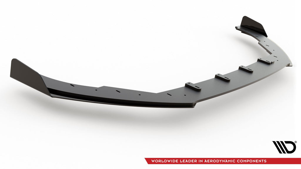 Maxton Design Robuste Racing Front Ansatz passend für + Flaps passend für Ford Focus ST / ST-Line Mk4 schwarz Hochglanz
