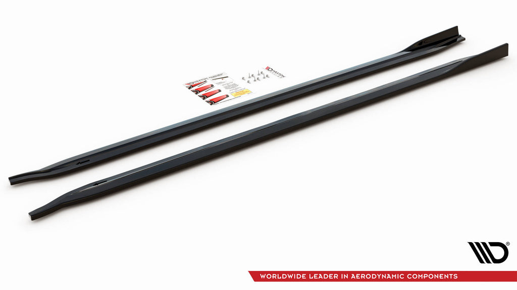 Maxton Design Seitenschweller Ansatz für V.2 für BMW M3 G80 schwarz Hochglanz