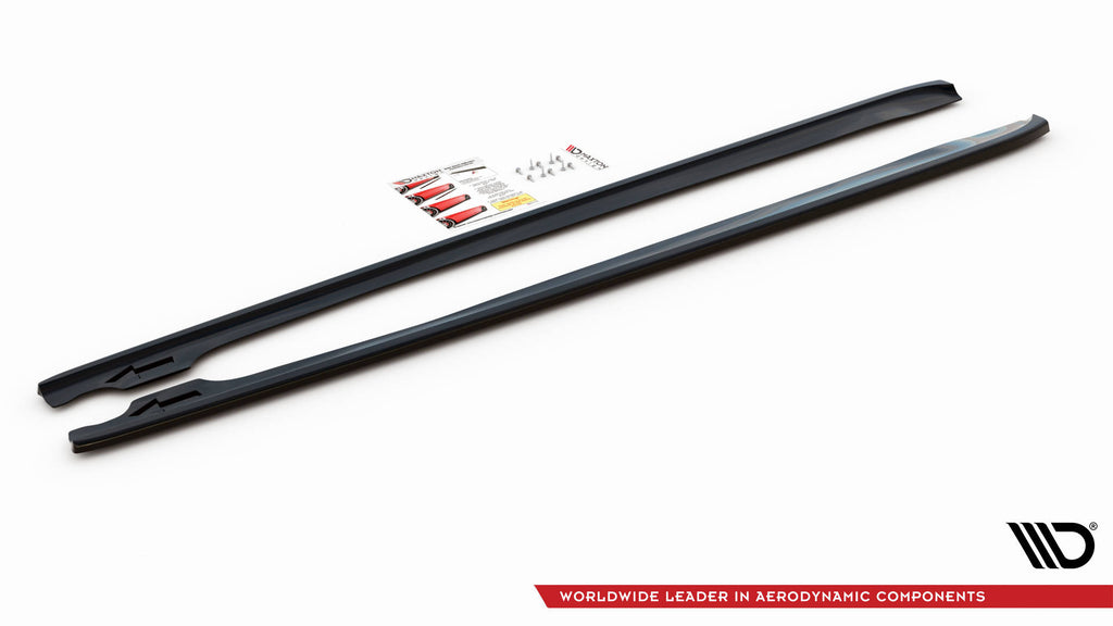 Maxton Design Seitenschweller Ansatz für V.2 für BMW 3er Coupe M-Paket E46 schwarz Hochglanz