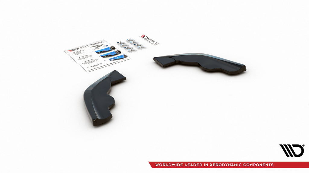 Maxton Design Heck Ansatz Flaps Diffusor passend für V.3 BMW 1er F40 M-Paket/ M135i schwarz Hochglanz