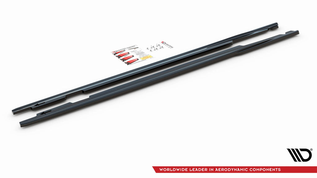 Maxton Design Seitenschweller Ansatz für BMW 3er E90 schwarz Hochglanz