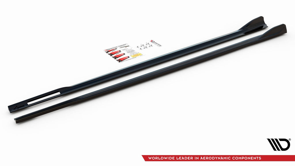 Maxton Design Seitenschweller Ansatz für V.2 für BMW 4er M-Paket G22 schwarz Hochglanz
