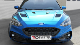 Maxton Design Motorhauben Luftschlitze Ford Focus ST-Line / ST Mk4 (Klein) schwarz Hochglanz