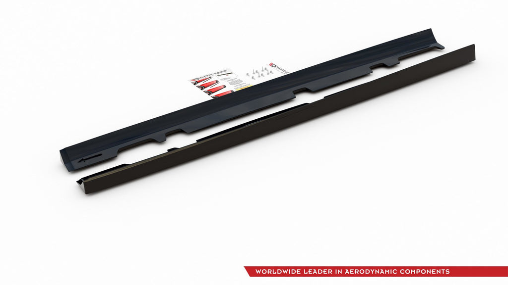 Maxton Design Seitenschweller Ansatz passend für V.2 Ford Fiesta Mk8 ST / ST-Line schwarz Hochglanz