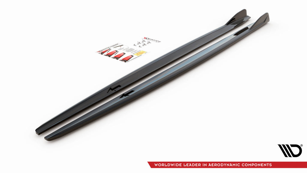 Maxton Design Seitenschweller Ansatz für V.2 für BMW 2 Gran Coupe M-Paket / M235i F44 schwarz Hochglanz
