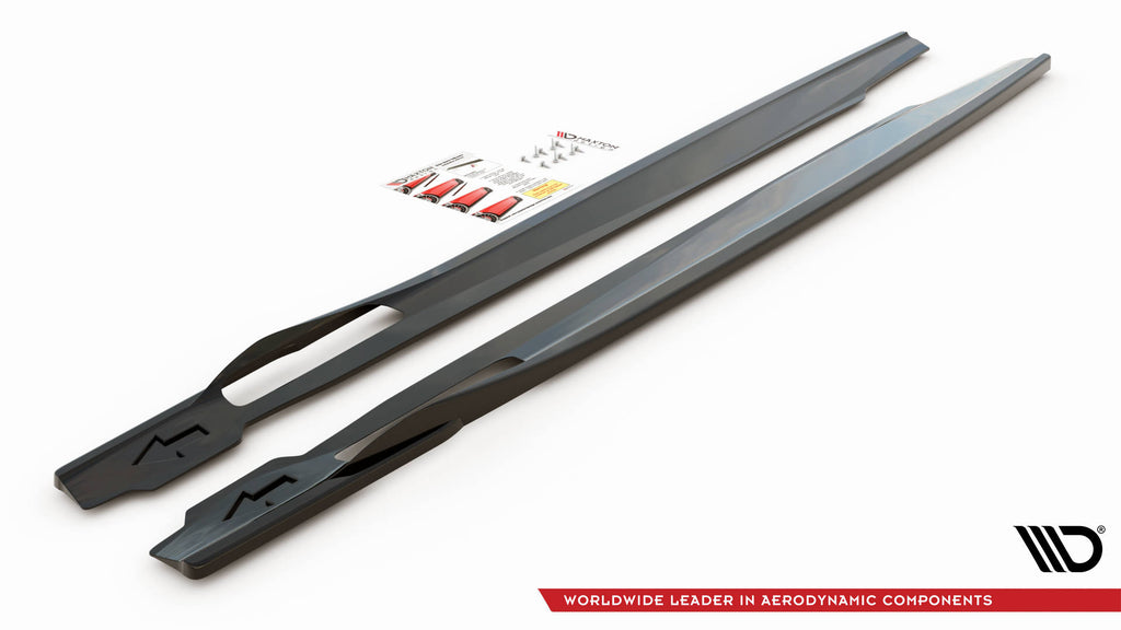 Maxton Design Seitenschweller Ansatz für BMW X6 M F96 / X6 M-Paket G06 schwarz Hochglanz