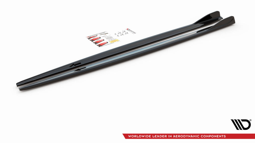 Maxton Design Seitenschweller Ansatz für V.2 für BMW 2 Gran Coupe M-Paket / M235i F44 schwarz Hochglanz