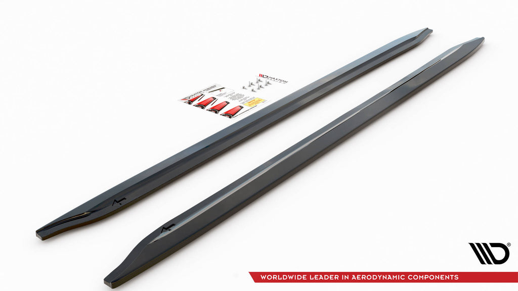 Maxton Design Seitenschweller Ansatz für V.1 für BMW M3 G80 schwarz Hochglanz