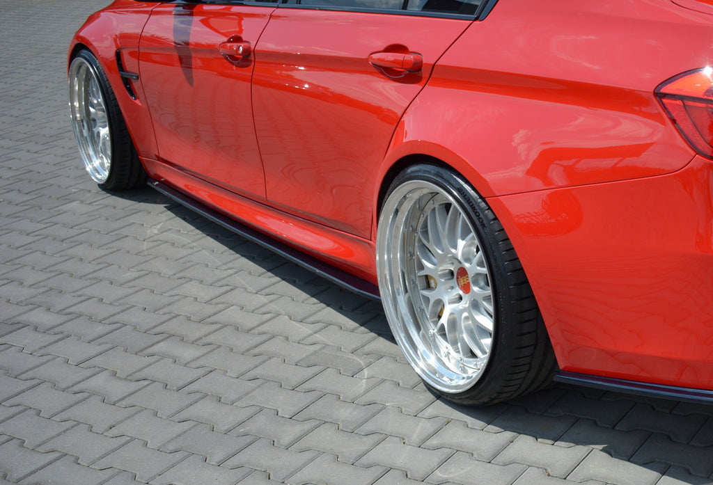 Maxton Design Seitenschweller Ansatz passend für V.1 BMW M3 F80 schwarz Hochglanz