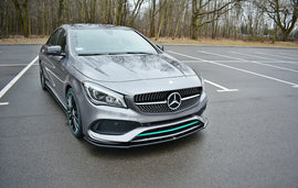 Maxton Design Front Ansatz passend für V.1 Mercedes CLA C117 AMG-LINE FACELIFT schwarz Hochglanz
