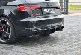 Maxton Design Heck Ansatz Flaps Diffusor passend für Audi RS3 8V FL Sportback schwarz Hochglanz
