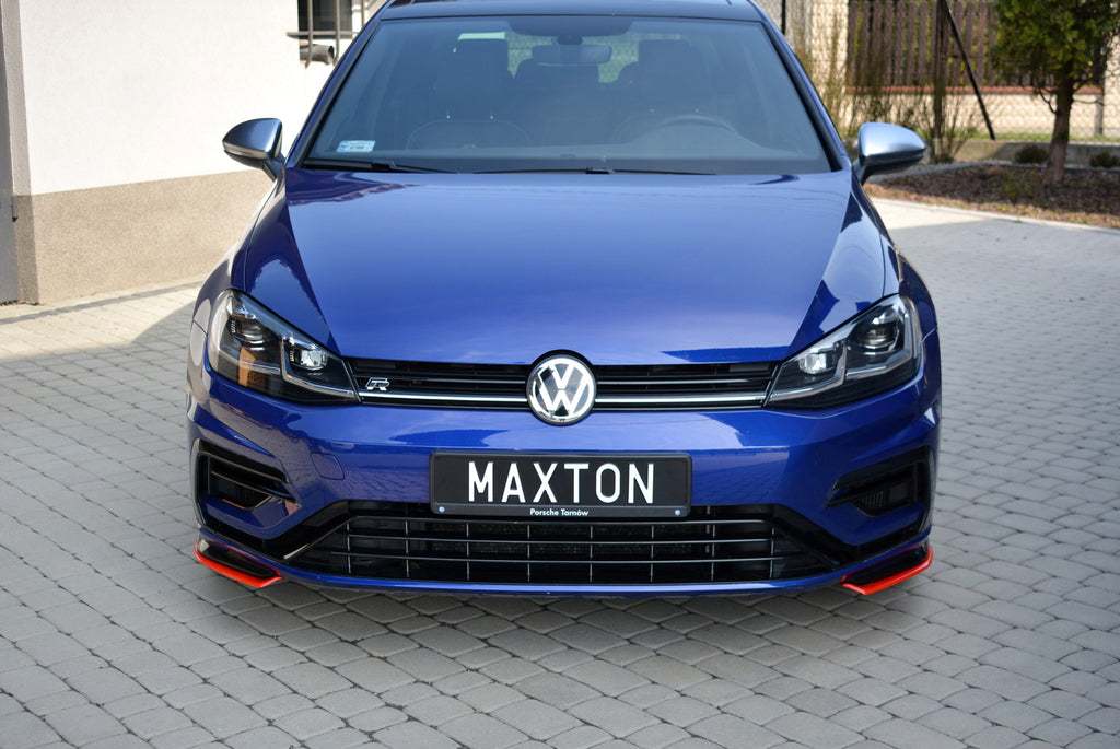 Maxton Design Front Ansatz passend für V.8 VW GOLF 7 R FACELIFT  schwarz Hochglanz