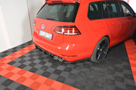 Maxton Design Heck Ansatz Flaps Diffusor passend für V.1 VW GOLF 7 R VARIANT FACELIFT  schwarz Hochglanz