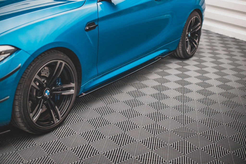 Maxton Design Seitenschweller Ansatz für V.2 für BMW M2 F87 schwarz Hochglanz