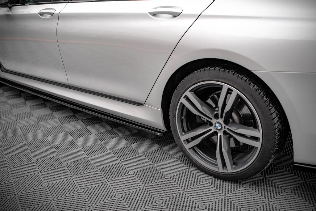 Maxton Design Seitenschweller Ansatz für BMW 7 Lang M-Paket G12 schwarz Hochglanz