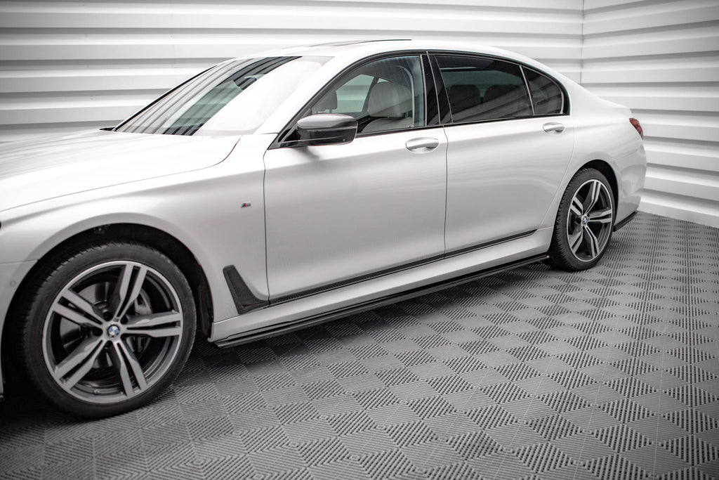 Maxton Design Seitenschweller Ansatz für BMW 7 Lang M-Paket G12 schwarz Hochglanz